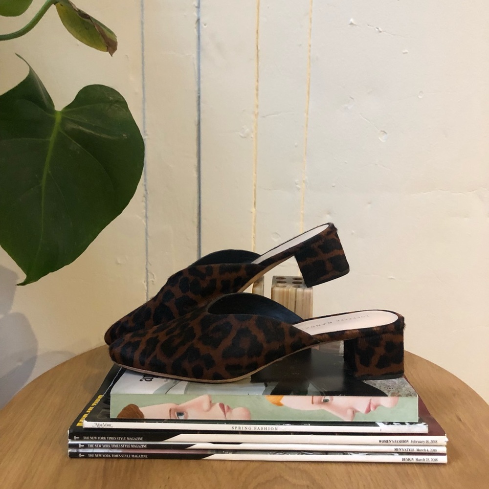 Loeffler Randall leopard mules